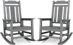 SERWALL Outdoor Rocking Chairs Set of 2, Oversized Patio Rocker Unique Gray | by Unknown