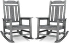 SERWALL Oversized Outdoor Rocking Chairs Set of 2, HDPE Front Porch Rocker by SERWALL