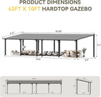 Aoxun 42’x10’ Gazebo for Patio, Gazebo Pergola - Image 2