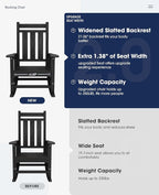 Oversized Outdoor Rocking Chair, HDPE Patio Rockers - Image 4