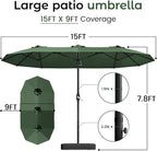DomeShade 15ft Large Patio Umbrella - Image 7