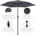 Best Choice Products 7.5ft Heavy-Duty Round Outdoor Market Table Patio Umbrella - Image 5