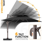 10' X 13' Outdoor Patio Umbrella Large Rectangle Cantilever Umbrella - Image 5