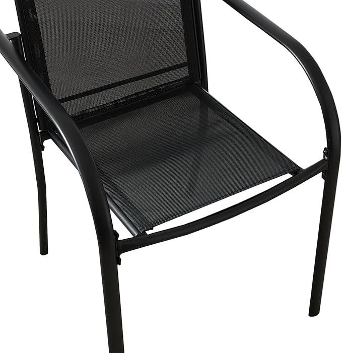 Stackable Patio Chairs Set of 2, Outdoor Dining Chairs - Image 8