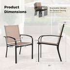 Giantex Stackable Patio Chairs Set of 4, All Weather Outdoor Dining Chairs - Image 3
