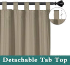 LORDTEX Indoor/Outdoor Curtains Waterproof Tab Top Patio Curtains | Sun - Image 3