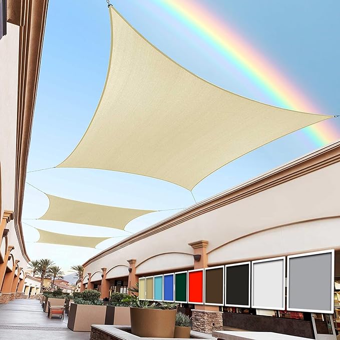 Royal Shade 16' x 18' Beige Rectangle Square Sun Shade Sail Order to Make by RoyalShade