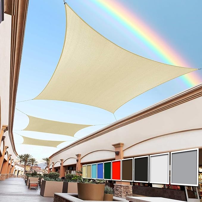 Royal Shade 6' x 16' Beige Rectangle Square Sun Shade Sail Order to Make by RoyalShade