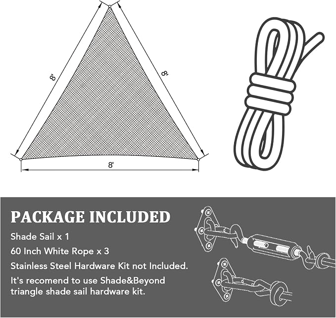 Shade&Beyond Custom Sun Shade Sail 11'x11'x15.6' Triangle Sun Sail Shades Patio - Image 7