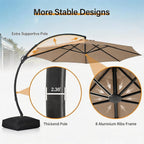 Outdoor Patio Umbrella with Base included, 12 FT Deluxe Curvy Cantilever - Image 6