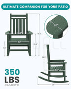 SERWALL Outdoor Rocking Chair Set of 2, HDPE Rocker - Image 3