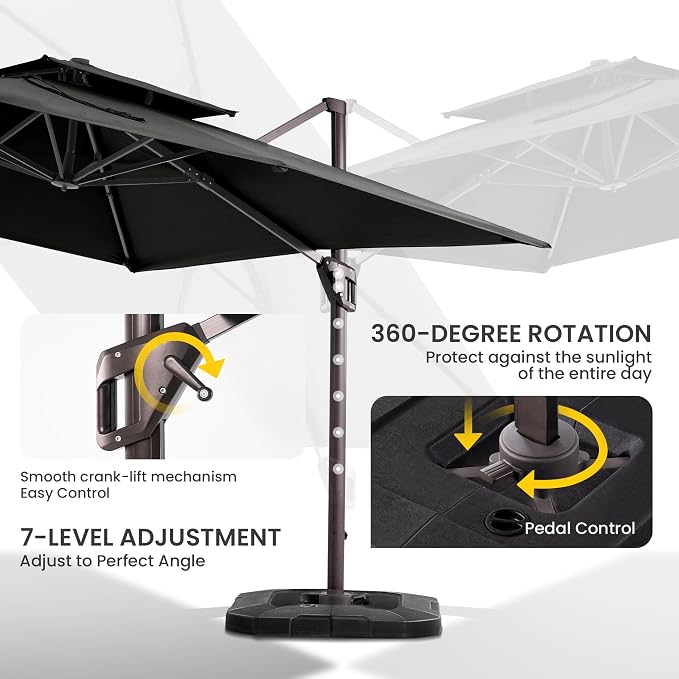 10x10 FT Outdoor Cantilever Patio Umbrella - Image 3