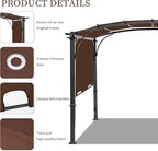 200x103 in Pergola Canopy Replacement Shade Cover Only, Coffee | Fits 10x10 ft - Image 4