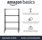 Amazon Basics 4-Shelf Heavy Duty Garage Shelving Storage Unit on 3" Wheel - Image 4