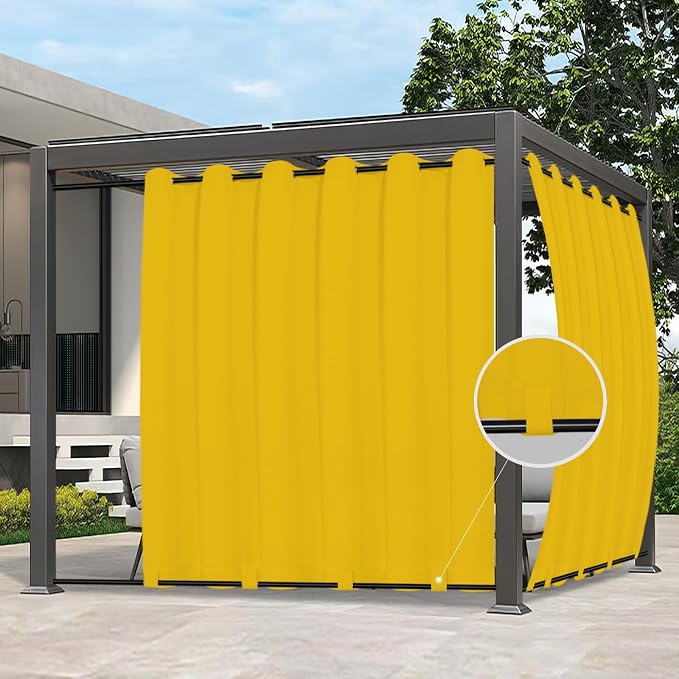 Easy-Going Outdoor Curtains for Patio 1 Panel, 110x84 inch, Weatherproof by Easy-Going