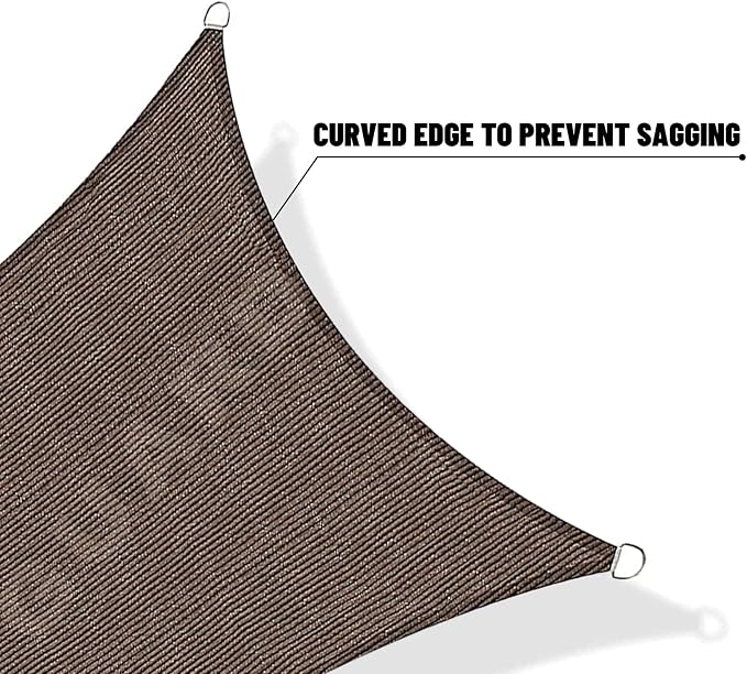 SUNNY GUARD Custom Size 12'x14' Brown Sun Shade Sail Rectangle UV Block Shade - Image 7
