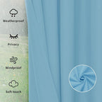 Easy-Going Outdoor Curtains for Patio 1 Panel, 54x84 inch, Sky Blue | Waterproof - Image 6
