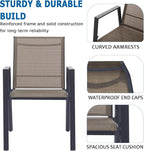 Outdoor Patio Chairs Set of 6, Mocha Stackable Outdoor Chairs, Lightweight - Image 5