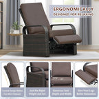 Outdoor Recliner, Outdoor Wicker Recliner Chair - Image 8
