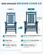 SERWALL Outdoor Rocking Chair Set of 4, Oversized Patio Rocking Chair, Porch - Image 7