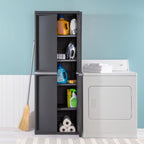 Sterilite 4 Shelf Cabinet, Lockable Utility Storage, Laundry Room or Mudroom - Image 4