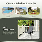 MEDIMALL Patio Chairs, Stackable Patio Chairs Set of 4, Outdoor Dining Chairs - Image 9