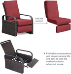 Outdoor Recliner, Outdoor Resin Wicker Patio Recliner Chair - Image 9