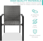 Best Choice Products Set of 2 Stackable Outdoor Wicker Dining Chairs - Image 4
