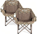 Oversized 2 Pack Camping Chairs, Camping Chairs Support 450LBS, Camouflage | by Huskfirm