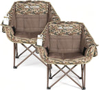 Oversized 2 Pack Camping Chairs, Camping Chairs Support 450LBS, Camouflage | by Huskfirm