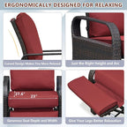 Outdoor Recliner, Aluminum Frame Patio Chaise Lounge Chairs - Image 5
