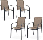 DIFY Patio Dining Chairs Set of 4, Stackable Outdoor Metal Chairs by DIFY