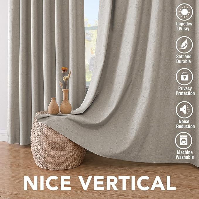 H.VERSAILTEX Linen Blackout Curtains 72 Inches Long 100% Absolutely Blackout - Image 7
