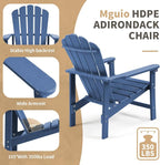 Oversized Stackable Adirondack Chair Set of 4, HDPE Fire Pit Chair | All-Weather - Image 5