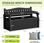 Greesum 80 Gallon Heavy-Duty Outdoor Storage Bench - Image 3