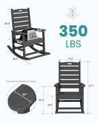 SERWALL HDPE Outdoor Rocking Chair - Image 3