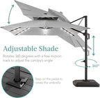 Best Choice Products 10x10ft Cantilever Patio Umbrella w/Base Included - Image 4