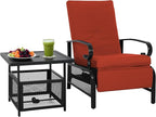 Incbruce 2 Pieces Outdoor Lounge Recliner Set, Adjustable Metal Recliner Sofa by Incbruce