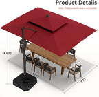 9' X 12' Cantilever Patio Outdoor Umbrella - Image 8
