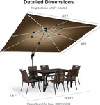 PURPLE LEAF Cantilever Umbrella 9' X 12' Double Top Solar LED Light, Support to - Image 9