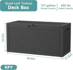 101 Gallon Waterproof Outdoor Storage Box, UV Resistant Resin Deck Box - Image 2
