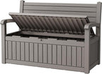 80 Gallon Outdoor Storage Bench Waterproof, Storage Outdoor Porch Bench Doubles by Unknown