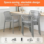 JPBSTO Patio Dining Chairs Set of 4, All-Weather Outdoor and Indoor Stackable - Image 6