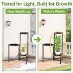 iDavosic.ly Plant Stand Indoor Outdoor, 3 Tier Metal Corner Shelf, Folding - Image 7