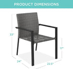 Best Choice Products Set of 2 Stackable Outdoor Wicker Dining Chairs - Image 3