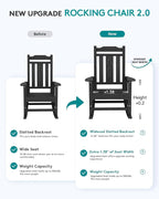 SERWALL HDPE Oversized Outdoor Rocking Chairs Set of 6, Patio Rocker, All - Image 3