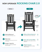 SERWALL Oversized Outdoor Rocking Chair, HDPE Patio Rocking Chair, All Weather - Image 4