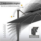 10 X 13 FT Cantilever Patio Outdoor Umbrella, Heavy Duty Aluminum Frame - Image 7