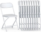 10 Pack Foldable Plastic Chair | Folding & Stackable | 350 lbs Capacity Steel by OurModernSpace