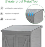 68'' Outdoor Storage Cabinet, Wooden Garden Tool Cabinet - Image 8